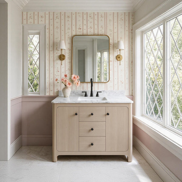 Canyon 48" Inch Heirloom Wheat Single Sink 3-Drawer Vanity with Quartz Engineered Stone Top