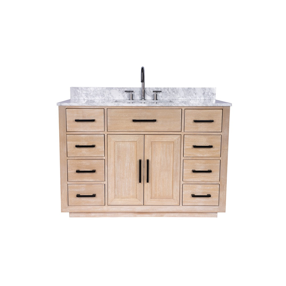 Mulholland 48" inch Single Sink Milk Oak Vanity with Quartz Top