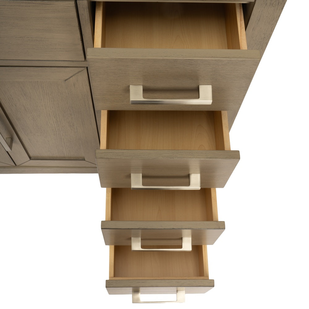 Mulholland 48" inch Single Sink Grey Oak Vanity with Quartz Countertop