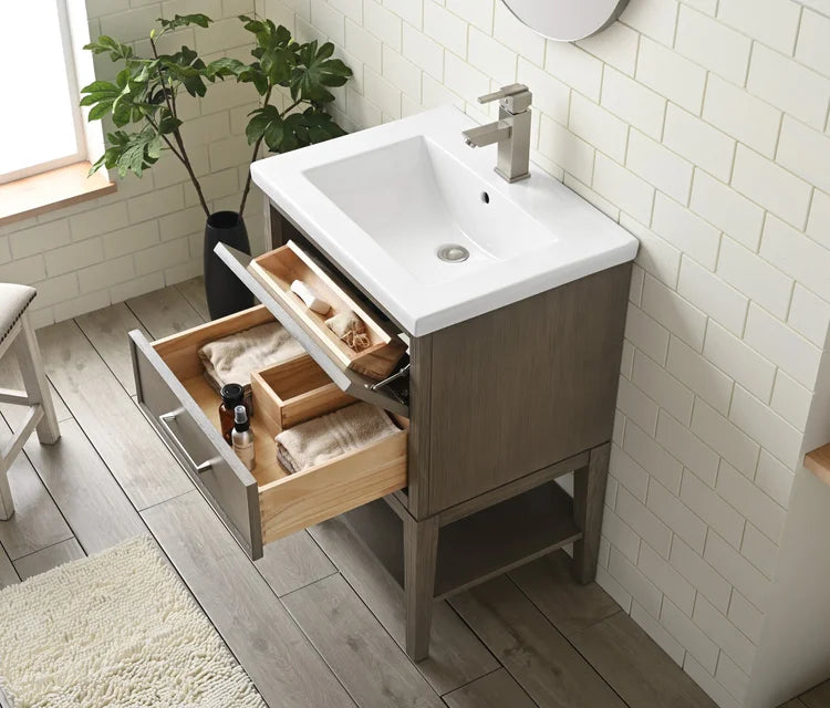 Carmel 24" Single Sink Fir Essence Vanity with Quartz top