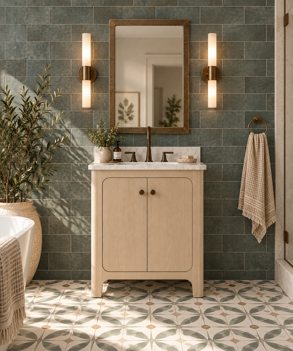 Canyon 24" Inch Heirloom Wheat Single Sink Vanity with Quartz Engineered Stone Top