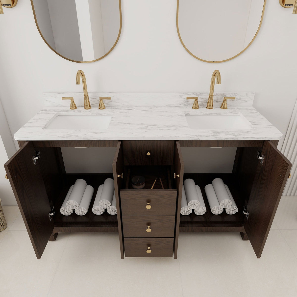 Canyon 60" Sable double sink vanity