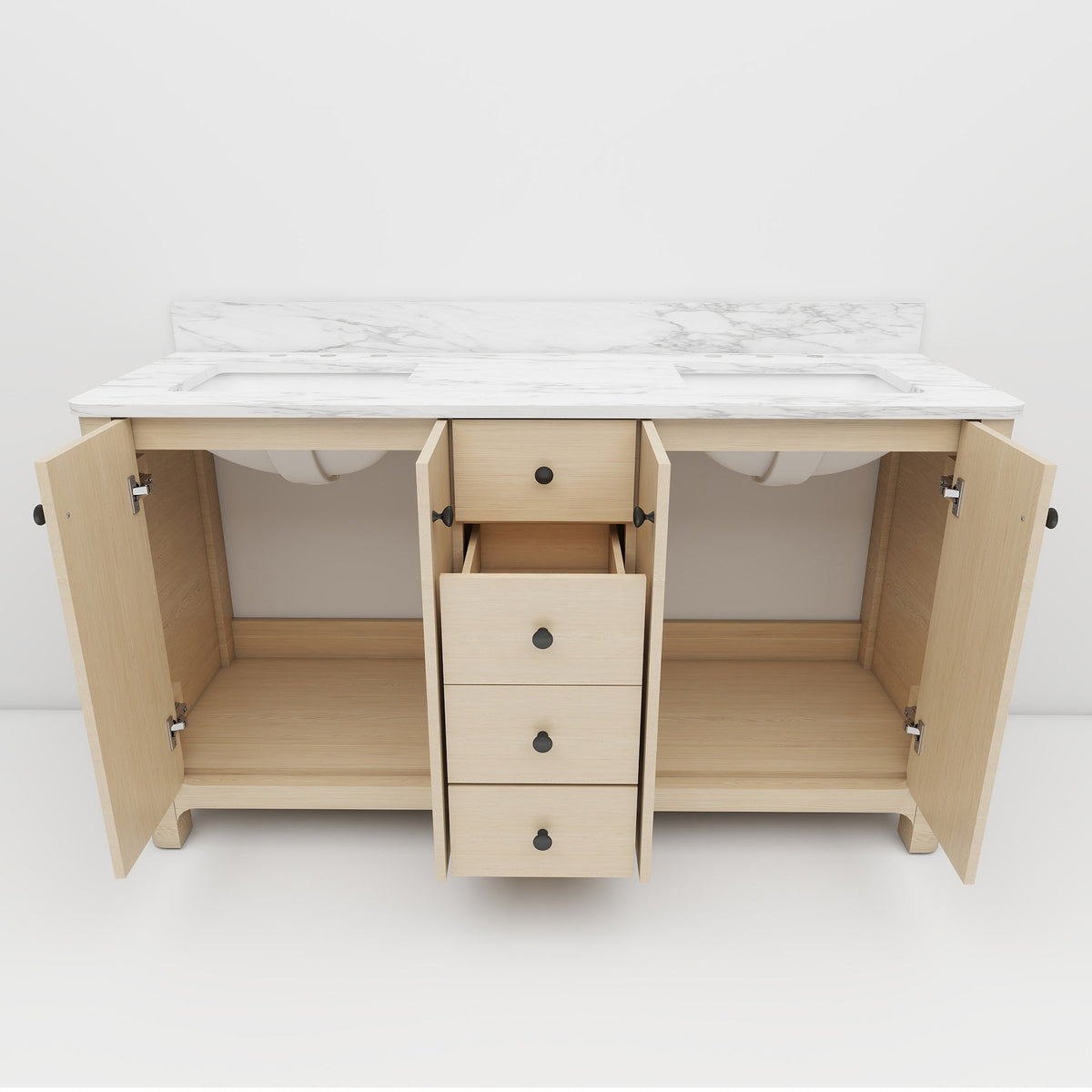 Canyon 60" Light Oak double sink vanity