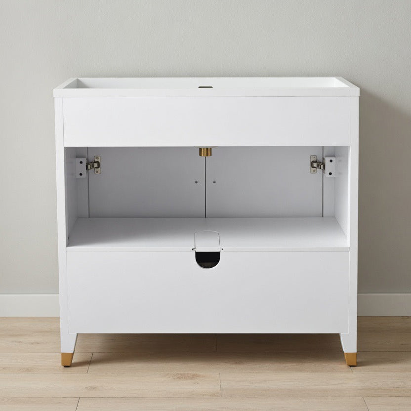 30" York White Vanity with Quartz Top