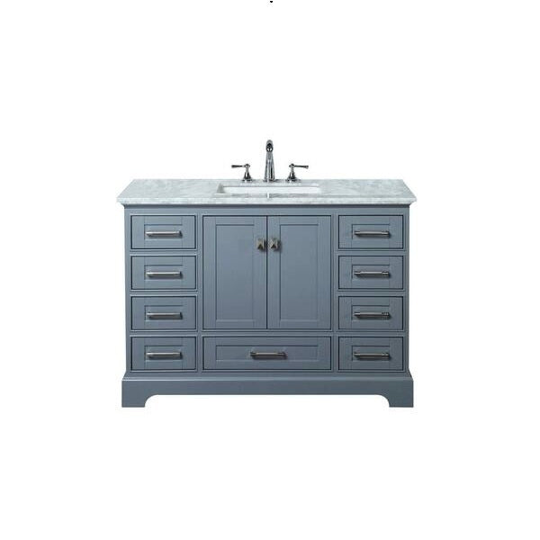 42" Avery Single Sink Grey Vanity with Quartz Top