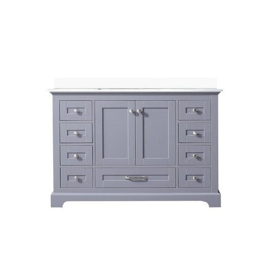 48" Lexora Dukes Single Sink Grey Vanity with Quartz Top