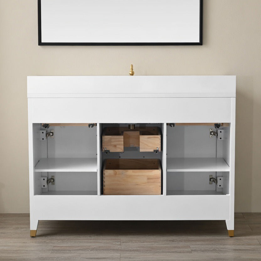 48" York White Vanity with Quartz Top
