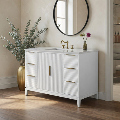 49" Isa White Vanity with Quartz Top
