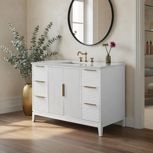 49" Isa White Vanity with Quartz Top
