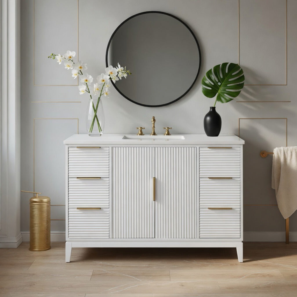 49" Isa White Vanity with Quartz Top
