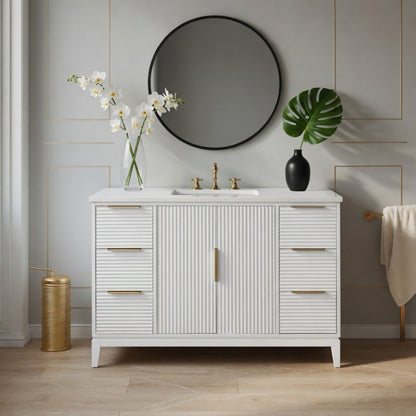 49" Isa White Vanity with Quartz Top
