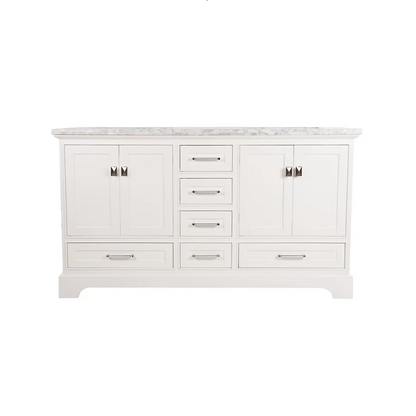 72" Avery White Double Sink White Vanity with Top