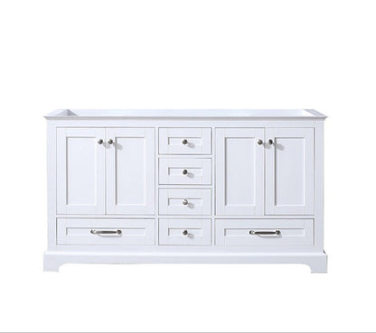 60" Lexora Dukes White Vanity Cabinet Only