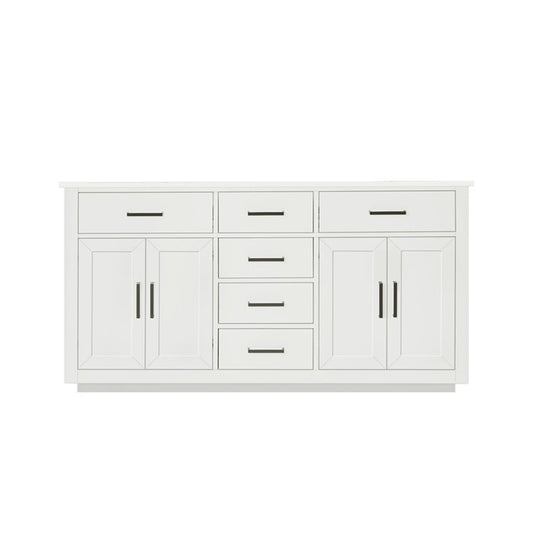 60" Mulholland Double Sink White Vanity with Quartz Top