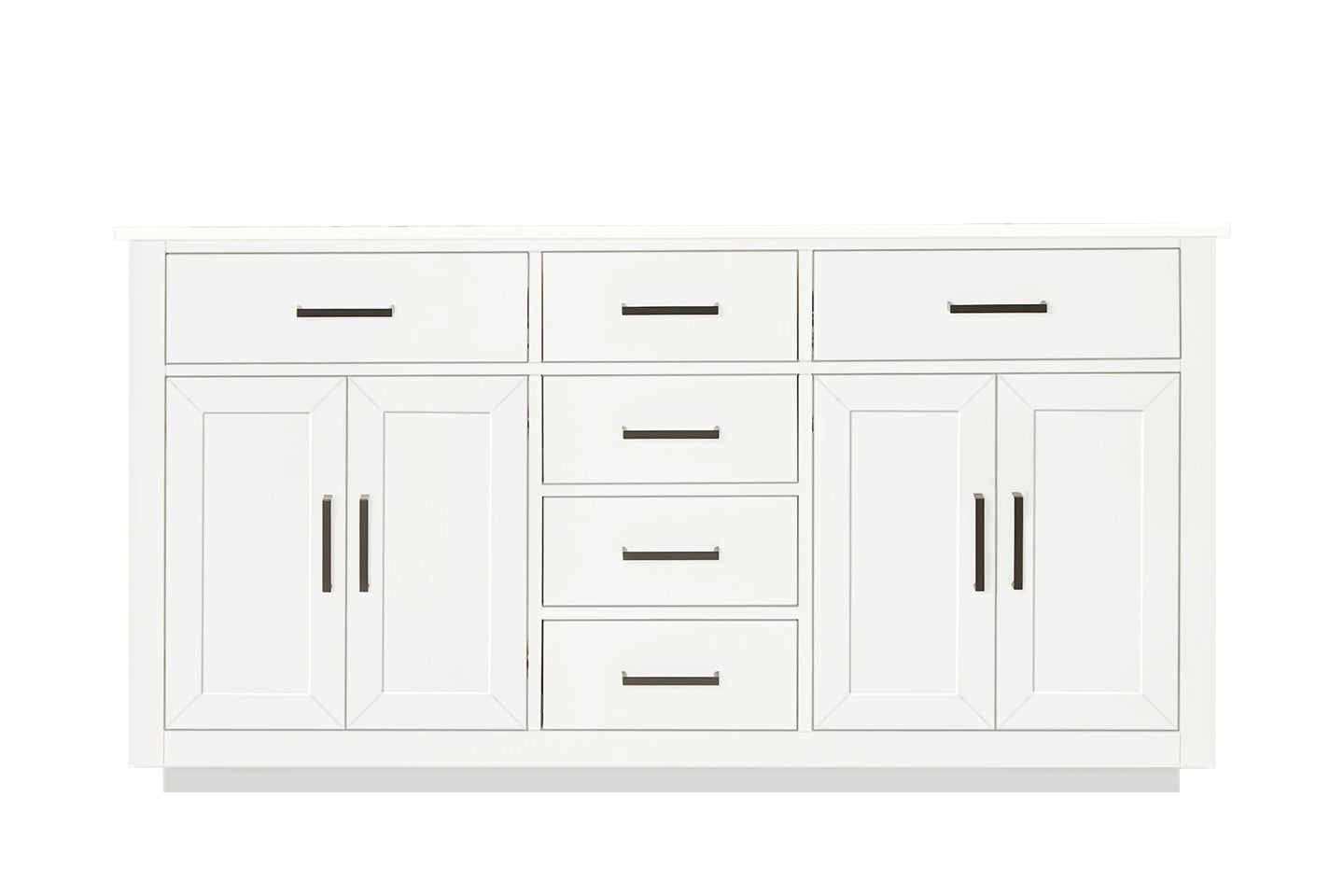 72" Mulholland Double Sink White Vanity with Quartz Top