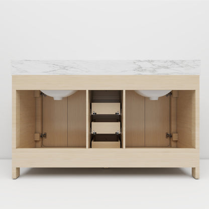 Canyon 60" Light Oak double sink vanity