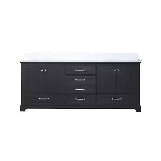 80" Lexora Dukes Double Sink Espresso Vanity with Quartz