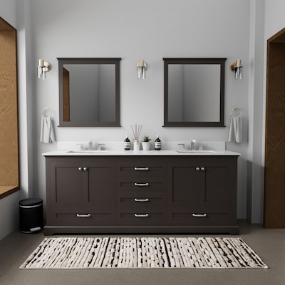Lexora Dukes 80" inch Double Sink Espresso Vanity with Quartz Top