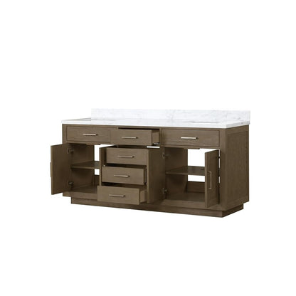Lexora Abbey 84" inch Double Sink Grey Oak Vanity with Marble Top