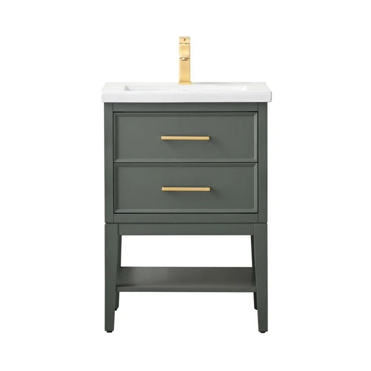 Carmel 24" Single Sink Vintage Green Vanity with Quartz top