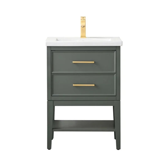 Carmel 24" Single Sink Vintage Green Vanity with Quartz top