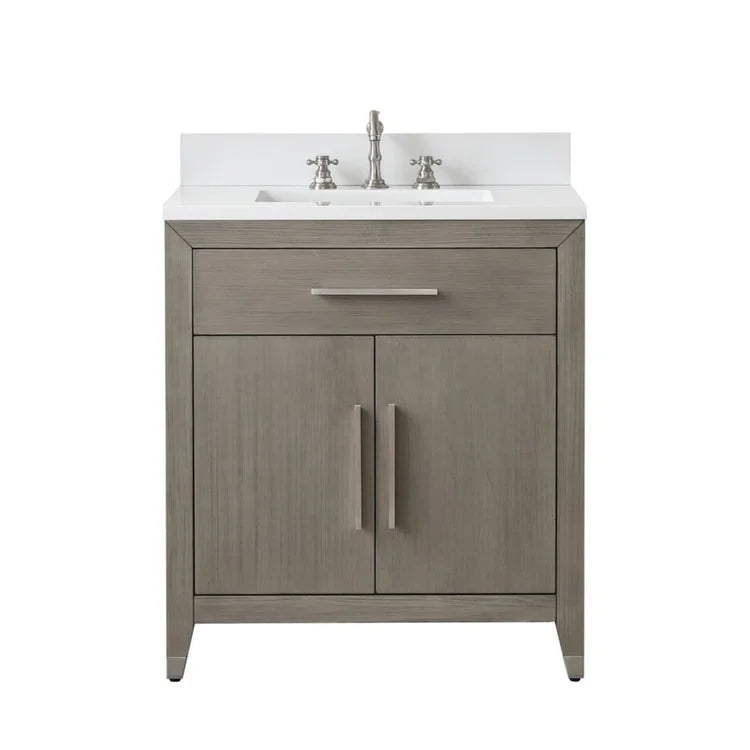 Springs 30" Inch Heritage Grey Oak Vanity with Quartz Top