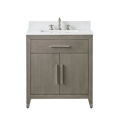 Springs 30" Inch Heritage Grey Oak Vanity with Quartz Top
