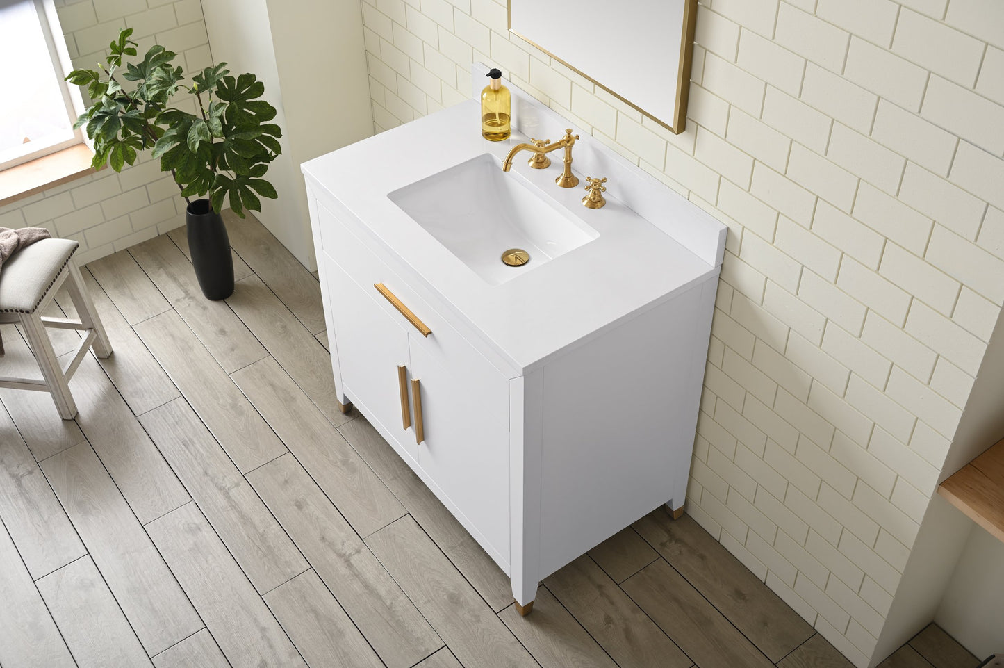 Springs 36" White Vanity with Quartz Top