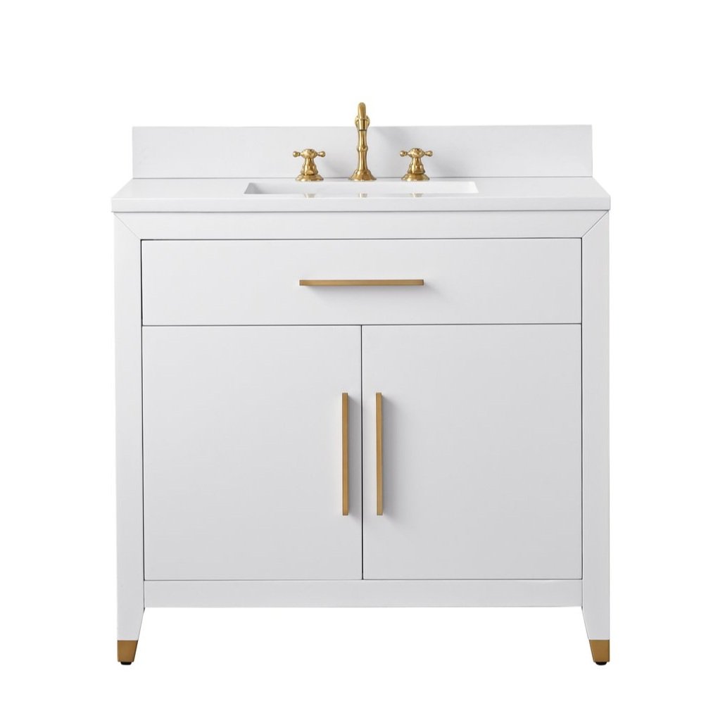 Springs 36" White Vanity with Quartz Top