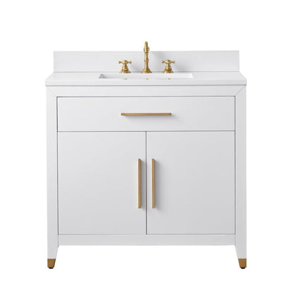 Springs 36" White Vanity with Quartz Top
