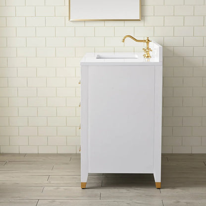 Springs 42" Inch White Single Sink Vanity with Quartz Top