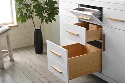 Springs 48" Inch White Single Sink Vanity with Quartz Top