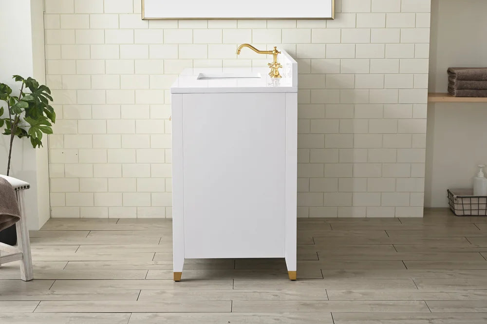 Springs 48" Inch White Single Sink Vanity with Quartz Top