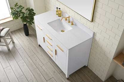 Springs 48" Inch White Single Sink Vanity with Quartz Top