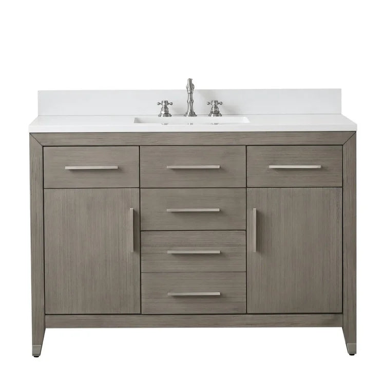 Springs 48" Inch Heritage Grey Single Sink Vanity with Quartz Top