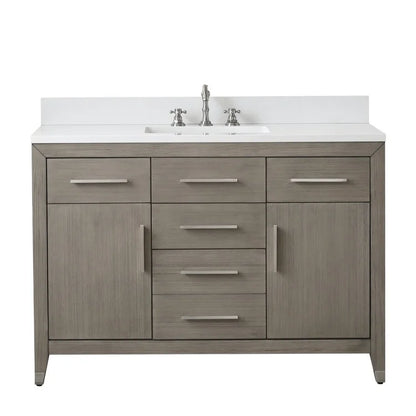 Springs 48" Inch Heritage Grey Single Sink Vanity with Quartz Top