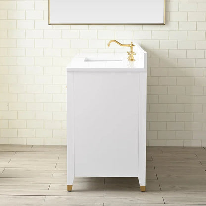 Springs 60" Inch White Single Sink Vanity with Quartz Top