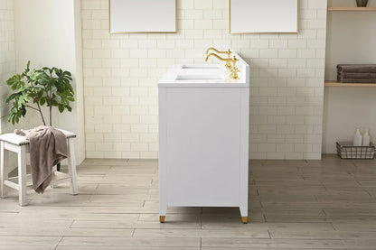 Springs 72" Inch White Double Sink Vanity with Quartz Top