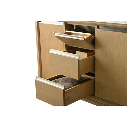 Vanity Art 48 inch Natural Oak Single Sink Vanity with Quartz Top