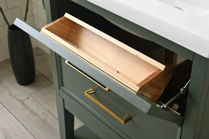 Carmel 24" Single Sink Vintage Green Vanity with Quartz top
