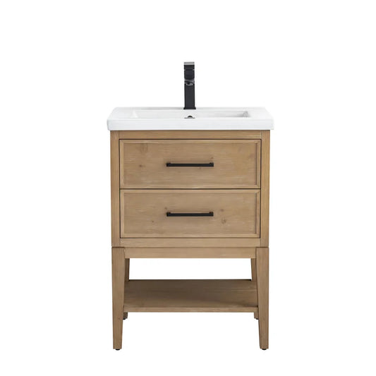 Carmel 24" Single Sink Fir Essence Vanity with Quartz top