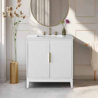 Springs 30" Inch Elia Grey Oak Vanity with Quartz Top