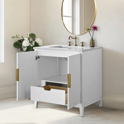 Springs 30" Inch Elia Grey Oak Vanity with Quartz Top