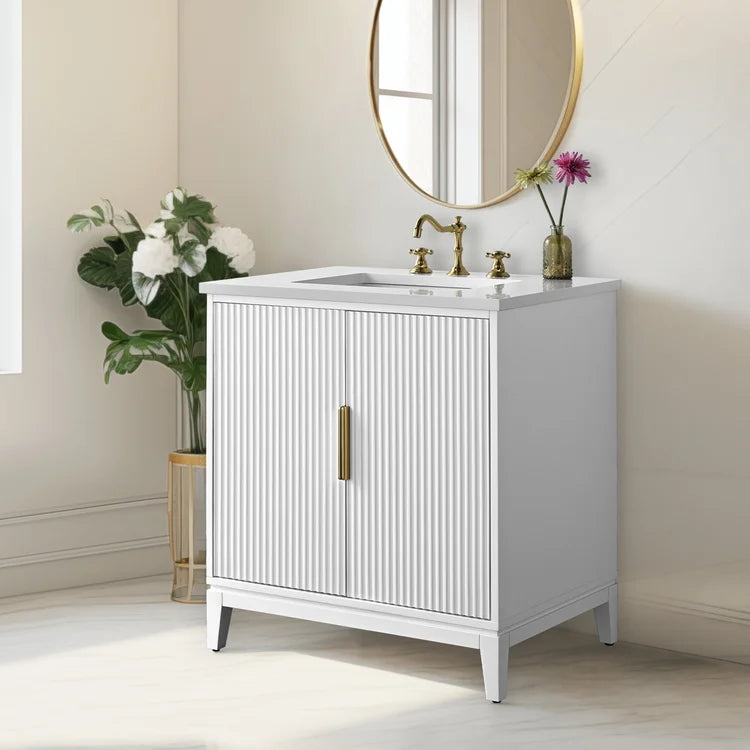 Springs 30" Inch Elia Grey Oak Vanity with Quartz Top