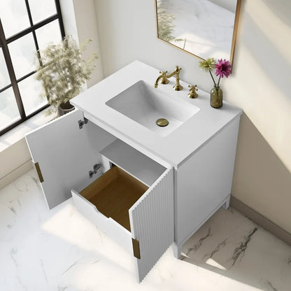 Springs 30" Inch Elia Grey Oak Vanity with Quartz Top