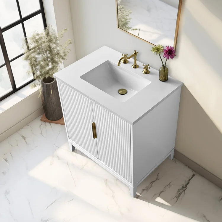 Springs 30" Inch Elia Grey Oak Vanity with Quartz Top