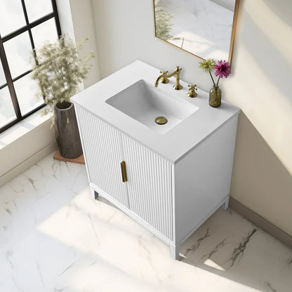 Springs 30" Inch Elia Grey Oak Vanity with Quartz Top