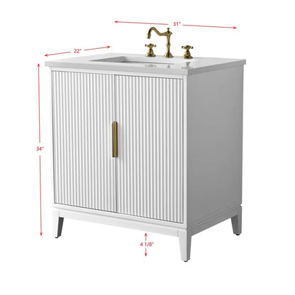 Springs 30" Inch Elia Grey Oak Vanity with Quartz Top