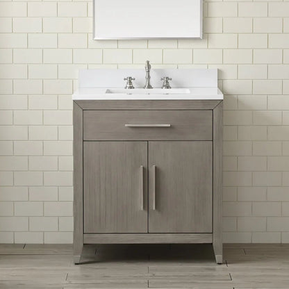 Springs 30" Inch Heritage Grey Oak Vanity with Quartz Top