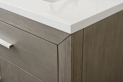 Springs 30" Inch Heritage Grey Oak Vanity with Quartz Top